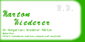 marton wiederer business card